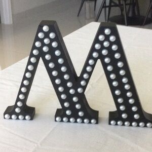 Ashland Black and White Decorative Letter M